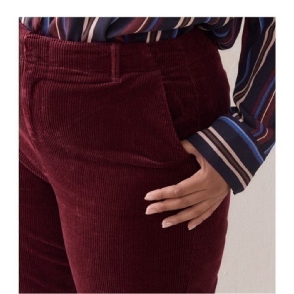 New Penningtons| Cropped Crushed Red Corduroy Highrise Pants - Picture 11 of 14
